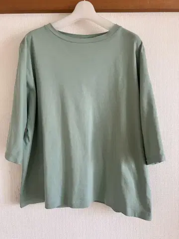 나카가와 마사시치 상점 강연 면 풀오버 7부 소매 청자 (그린)