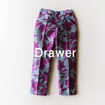 새상품급 드로어 8.3만 엔 플라워 자카드 팬츠 Drawer B552