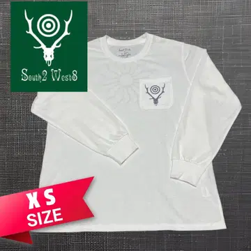 South2 West8 디어스컬 서클 경적 긴팔 티셔츠 XS 화이트