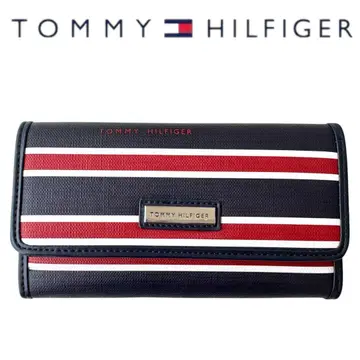Tommy Hilfiger 장지갑 스트라이프 네이비