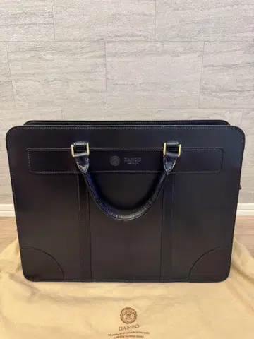 [ GANZO ] 네이비 풀 레더 비즈니스 백