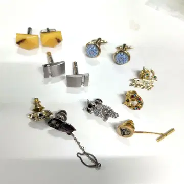 유니크 디자인 커프스 단추 넥타이 핀 세트