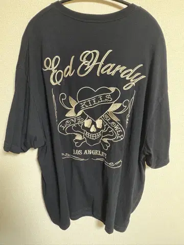 Ed Hardy 스컬 자수 티셔츠 블랙 4L