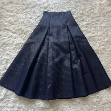 ( 프레이 아이디 ) 라메 자카드 턱 플레어 스커트