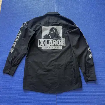 X-LARGE 고릴라 프린트 긴팔 셔츠 블랙