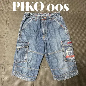 PIKO 피코 데님 하프 팬츠 배기 팬츠