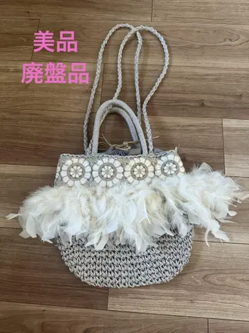 사하바이엘리 fluffy 페더 숄더 바스켓백