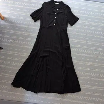 블랙 반팔 버튼 셔츠 원피스 ZARA 톨 사이즈