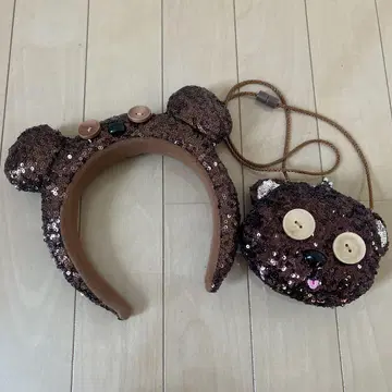 곰 귀 스팽글 머리띠, 파우치