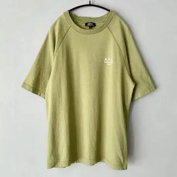 A.P.C. 래글런 슬리브 로고 티셔츠 APC 밀리터리 그린 L