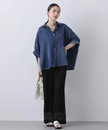 Gready Brilliant 돌먼 데님 셔츠 반팔