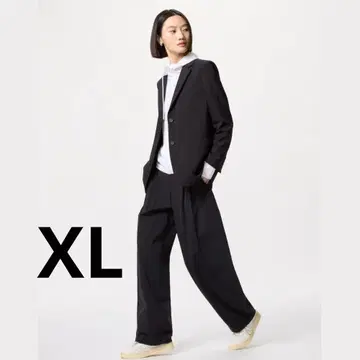 울트라 스트레치 액티브 와이드 팬츠 긴 길이 BLACK XL 사이즈