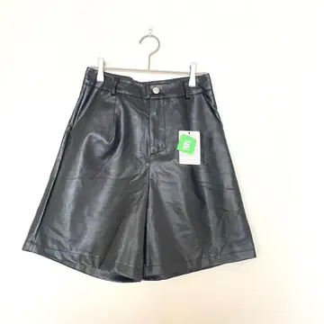 택시 여성용 숏팬츠 인조 가죽 블랙 M 새상품 캐주얼 모드