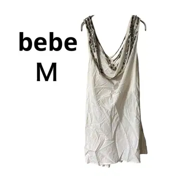 bebe 화이트 슬리브리스 튜닉