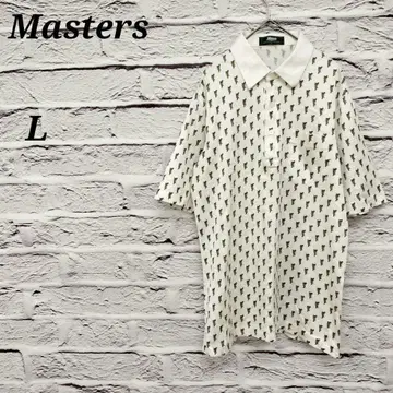 R4650 마스터즈 [L] 반팔 피케 셔츠 올 패턴 코튼 화이트