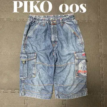 PIKO 피코 데님 하프 팬츠 배기 팬츠