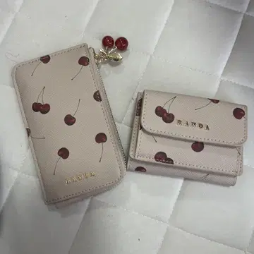 RANDA 체리 패턴 접이식 지갑 & 프래그먼트 케이스