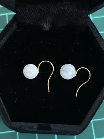 블루 칼세도니 18K 귀걸이