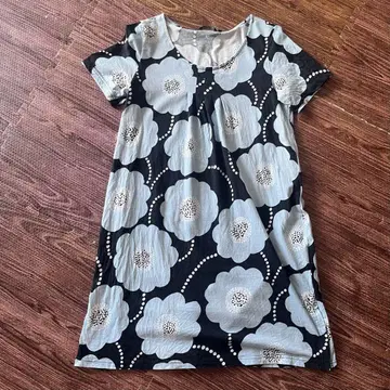 marimekko 마리메꼬 플라워 프린트 반팔 원피스 튜닉