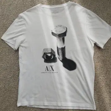 ARMANI EXCHANGE 볼트 프린트 T셔츠 화이트 sizeS