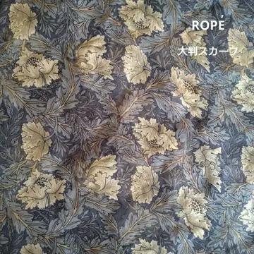 ROPE 로페 빅 스카프 빈티지 레트로 꽃무늬 블루 계열 실크