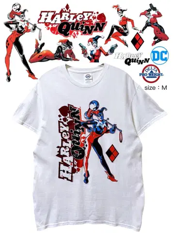 HARLEY QUINN 티셔츠 M 화이트 USA 구제 의류