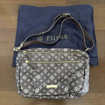 러시트 russet 기하학 무늬 숄더백