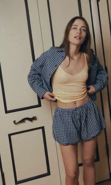 자라 체크 숏팬츠
