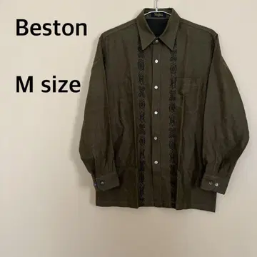 [Beston] 남성용/긴팔 셔츠/블라우스/카키 브라운/디자인/심플