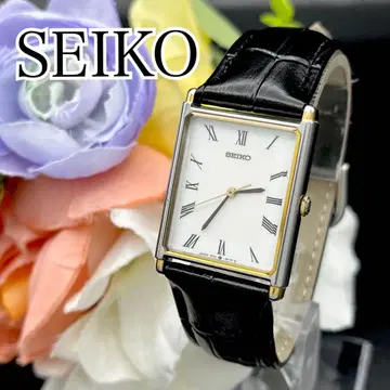 작동 손목시계 SEIKO 세이코 스퀘어 벨트 새상품 새 배터리 H45