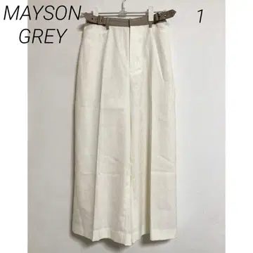 0414 MAYSON GREY 린넨 라이크 배색 와이드 크롭 팬츠 1