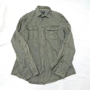 ARMANI JEANS 올리브 그린 밀리터리 셔츠 L