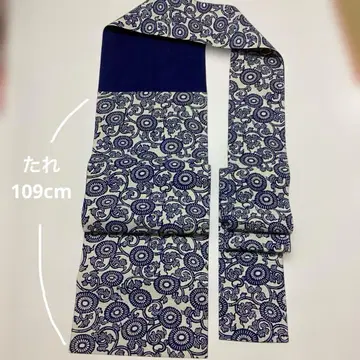 면직물 나고야 오비, 형태 염색 국화 당초문양