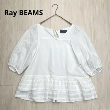 Ray BEAMS 레이 빔즈 페플럼 셔츠 블라우스 7부 소매