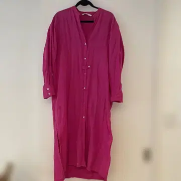 ZARA 핑크 긴팔 셔츠 원피스 M