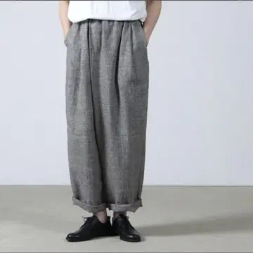 수스수 하운드투스 체크 린넨 태국 랩 팬츠