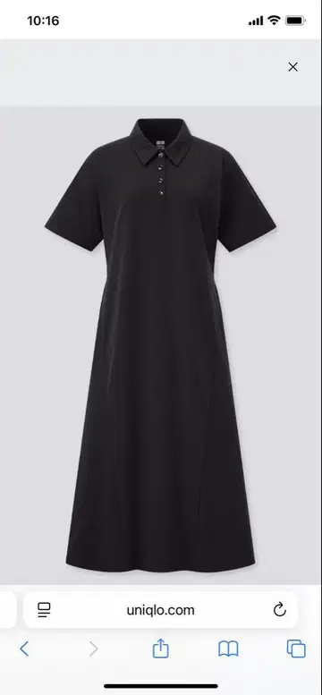 UNIQLO x Theory 블랙 울트라 스트레치 폴로 원피스 L
