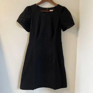 J.Crew 블랙 무릎 기장 원피스 컷워크 레이스 원단