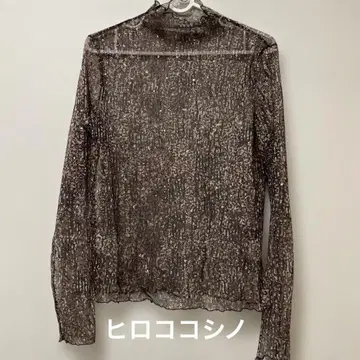 HIROKO KOSHINO 시스루 브라운 긴팔 상의 size40