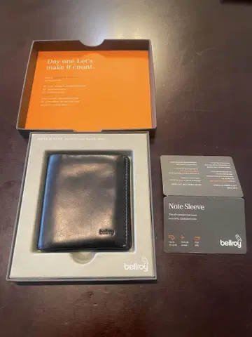 bellroy Note Sleeve 접이식 지갑 블랙