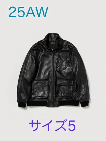 오라리 25AW 램 가죽 지퍼 블루종 5
