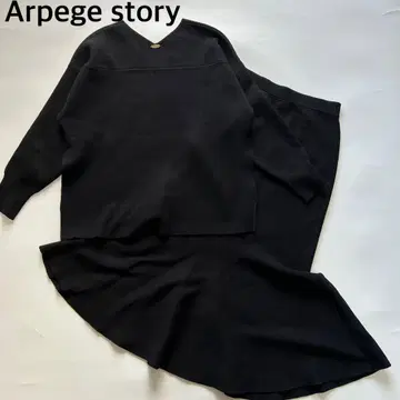 Arpege story 셋업 니트 스웨터 긴팔 스커트