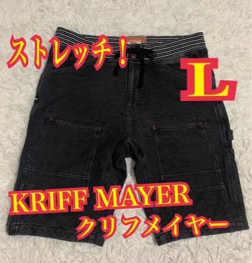 KRIFF MAYER 하프 팬츠 하프 데님 스트레치 블랙 L 사이즈