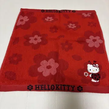 HELLO KITTY 헬로키티 손수건 타월 빨간색 레드 무당벌레