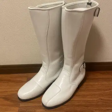 토요코 롱 부츠 화이트 소가죽