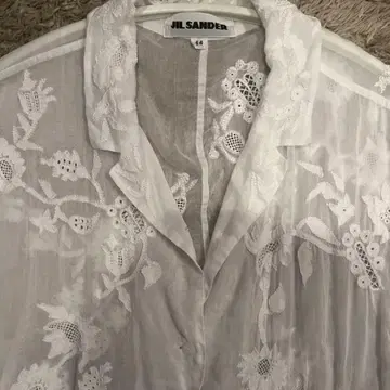 jilsander 시어 레이스 자수 크라프트 셔츠 자켓