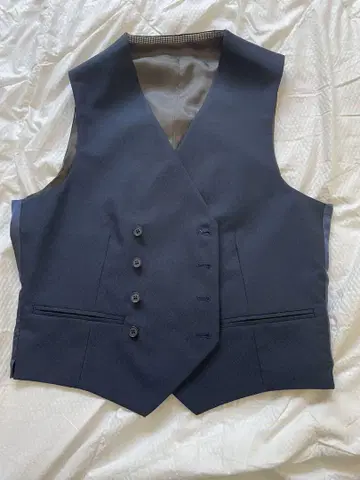 THE SUIT COMPANY 네이비 더블 브레스트 베스트