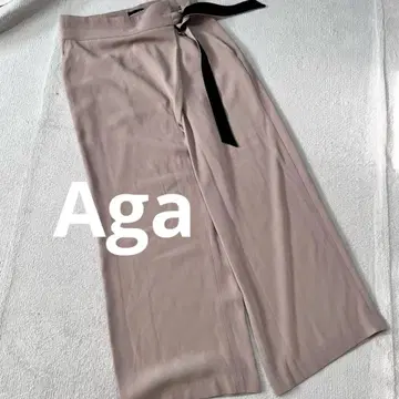 새상품급! Aga 아가 랩 팬츠 와이드 팬츠 카멜 M 가을 야마다야