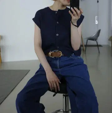 etretokyo 릴리얀 슬리브리스 니트탑