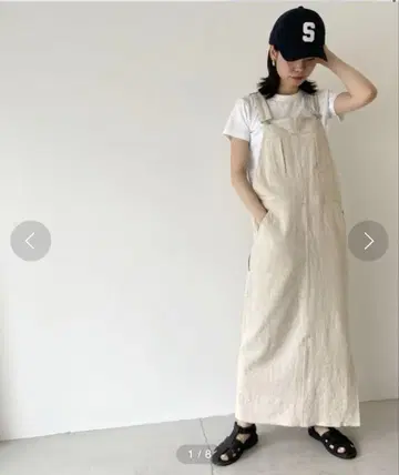 RED CHOP WORKS 린넨 점퍼 스커트 아이보리